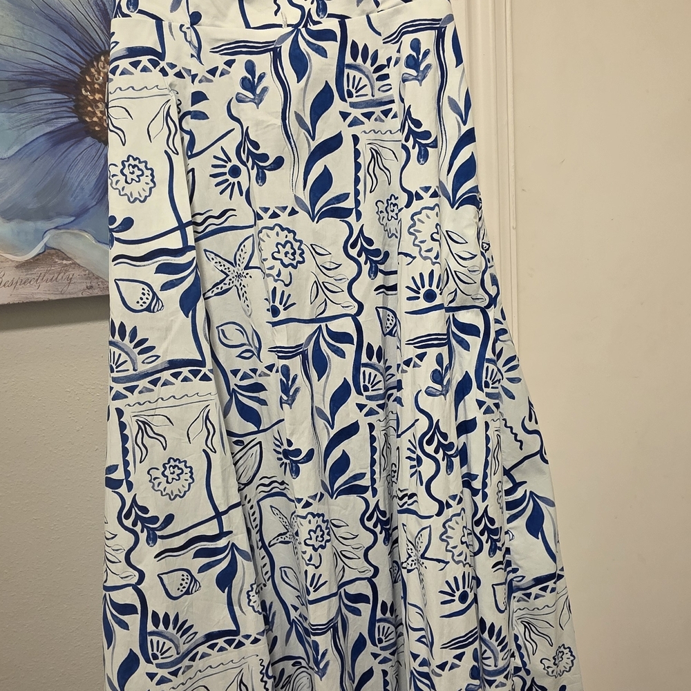 Rachel Zoe Strapless Dress in Blue and White Floral